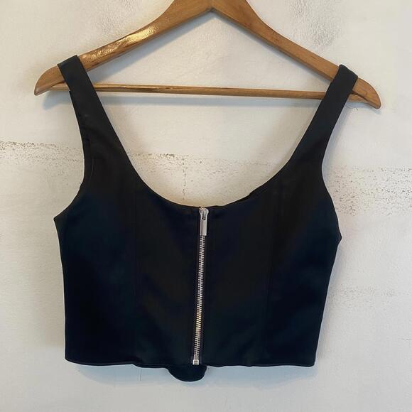 ARITZIA BABATON black satin corset top sz 4 - Picture 2 of 4